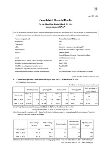 Thumbnail Nomura Real Estate Holdings Financial Statement fy2023