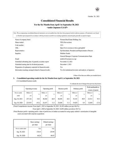 Thumbnail Nomura Real Estate Holdings Half-year Report 2021-h1