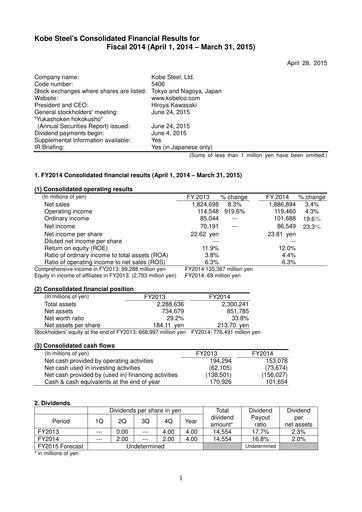 Thumbnail Kobe Steel Financial Report 2014