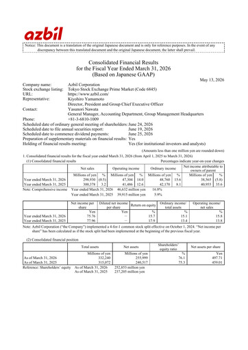 Vorschaubild Azbil Corporation Finanzbericht fy2025