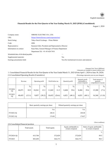 Vorschaubild Hirose Electric Quartalsbericht 2024-q1