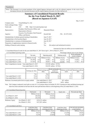 Thumbnail Persol Holdings Financial Statement fy2017