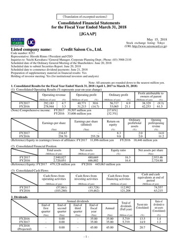 Thumbnail Credit Saison Financial Statement fy2017