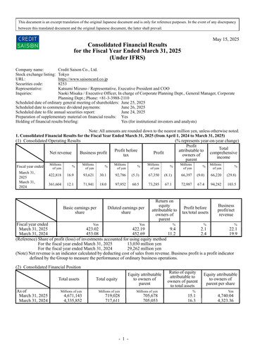 Thumbnail Credit Saison Financial Statement fy2024