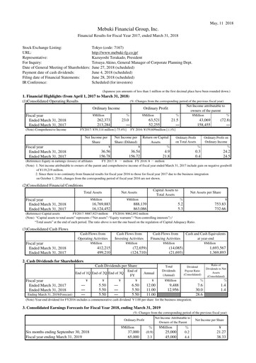Thumbnail Mebuki Financial Group Financial Statement fy2017