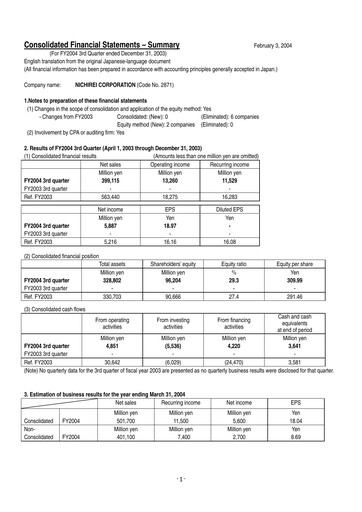 Thumbnail Nichirei Corporation Quarterly Report 2004-q3