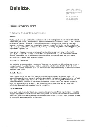 Vorschaubild Oji Holdings Finanzmitteilung fy2020