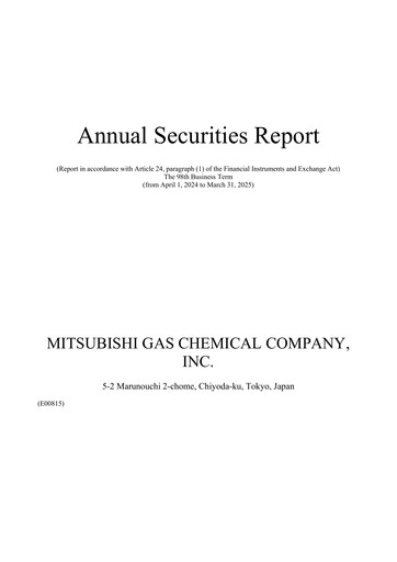Vorschaubild Mitsubishi Gas Chemical Company Jahresbericht 2025