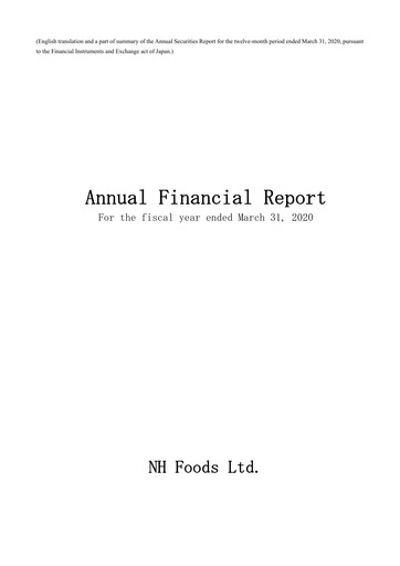 Thumbnail NH Foods (Nipponham) Financial Report 2020