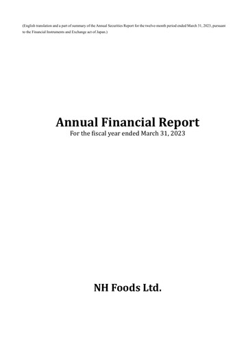 Thumbnail NH Foods (Nipponham) Financial Statement fy2023