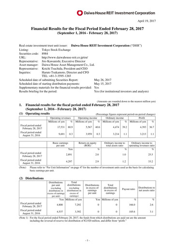 Thumbnail Daiwa House REIT Investment Corporation Financial Report 2017