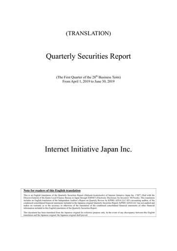 Thumbnail Internet Initiative Japan Inc. Quarterly Report 2019-q1