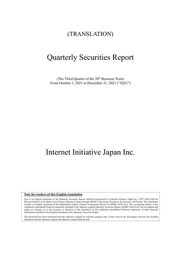 Thumbnail Internet Initiative Japan Inc. Quarterly Report 2021-q3