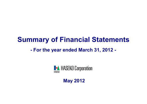 Thumbnail HASEKO Corporation Financial Statement fy2011