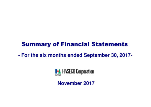 Thumbnail HASEKO Corporation Half-year Report 2017-h1