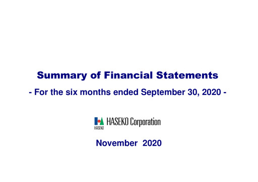 Thumbnail HASEKO Corporation Half-year Report 2020-h1