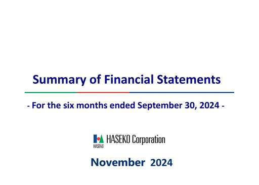 Thumbnail HASEKO Corporation Half-year Report 2024-h1
