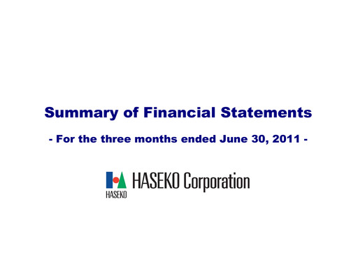Thumbnail HASEKO Corporation Quarterly Report 2011-q1