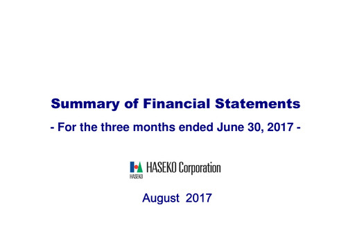 Thumbnail HASEKO Corporation Quarterly Report 2017-q1