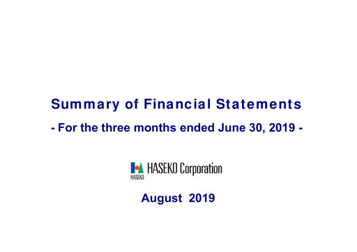 Thumbnail HASEKO Corporation Quarterly Report 2019-q1