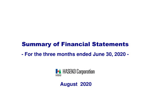 Thumbnail HASEKO Corporation Quarterly Report 2020-q1