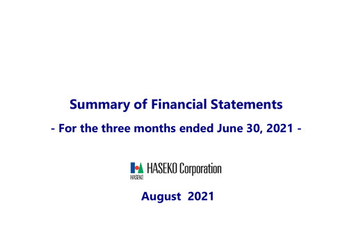 Thumbnail HASEKO Corporation Quarterly Report 2021-q1
