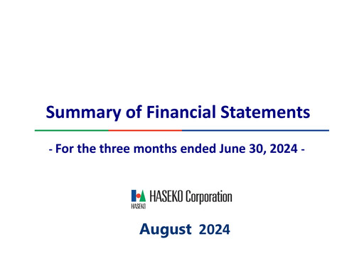 Thumbnail HASEKO Corporation Quarterly Report 2024-q1