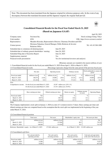 Thumbnail Socionext Financial Statement fy2025