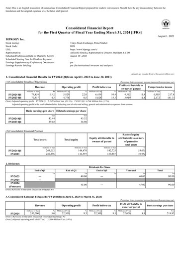 Miniature BIPROGY Rapport trimestriel 2023-q1
