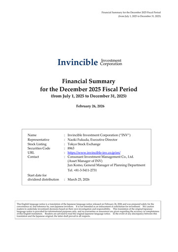 Thumbnail Invincible Investment Corporation Financial Report 2025-h2