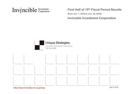 Thumbnail Invincible Investment Corporation Half-year Report 2010-h1