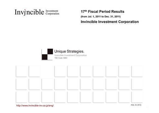 Thumbnail Invincible Investment Corporation Half-year Report 2011-h2