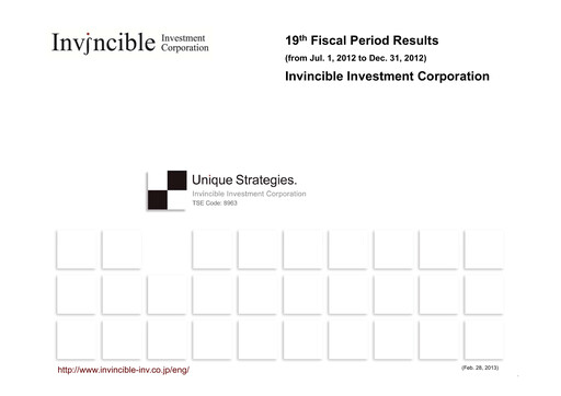 Thumbnail Invincible Investment Corporation Half-year Report 2012-h2