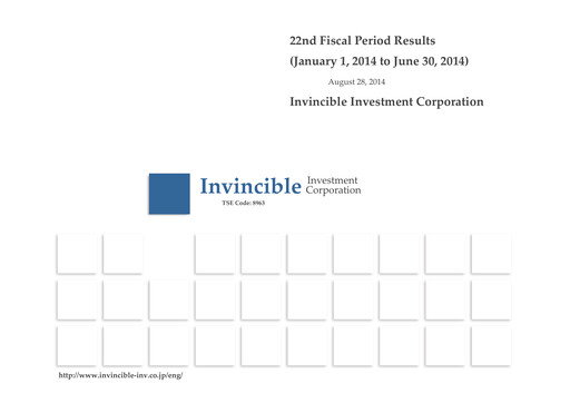 Thumbnail Invincible Investment Corporation Half-year Report 2014-h1