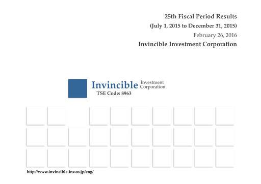 Thumbnail Invincible Investment Corporation Half-year Report 2015-h2