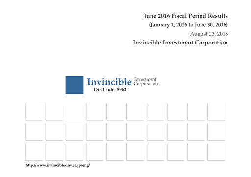Thumbnail Invincible Investment Corporation Half-year Report 2016-h1