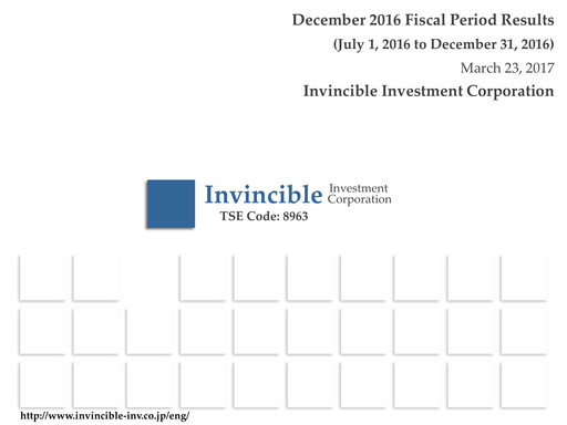 Thumbnail Invincible Investment Corporation Half-year Report 2016-h2