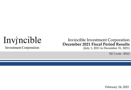 Thumbnail Invincible Investment Corporation Half-year Report 2021-h2