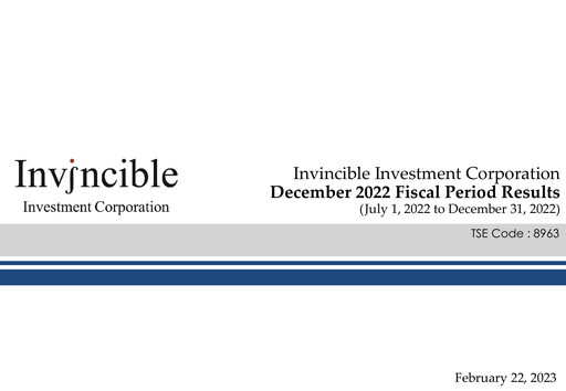 Thumbnail Invincible Investment Corporation Half-year Report 2022-h2