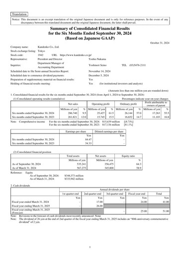 Thumbnail Kandenko Half-year Report 2024-h1