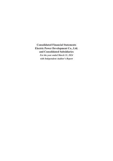 Thumbnail J-POWER (Electric Power Development) Financial Statement fy2023