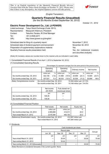 Thumbnail J-POWER (Electric Power Development) Quarterly Report 2012-q2