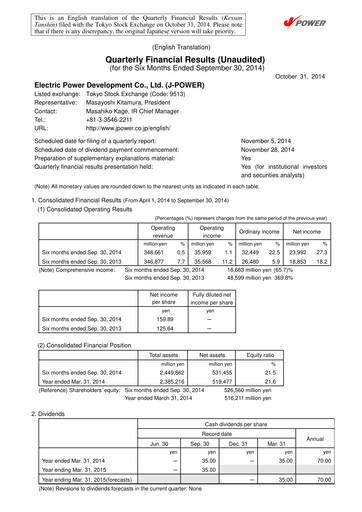 Thumbnail J-POWER (Electric Power Development) Quarterly Report 2014-q2