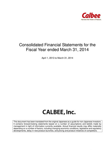 Miniature Calbee, Inc. Rapport financier 2014