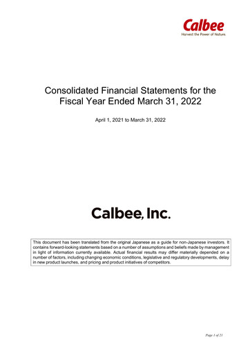 Miniature Calbee, Inc. Rapport financier 2022