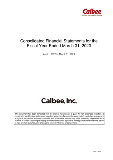 Miniature Calbee, Inc. Rapport financier 2023