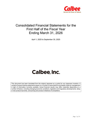 Miniature Calbee, Inc. Rapport semestriel 2026-h1