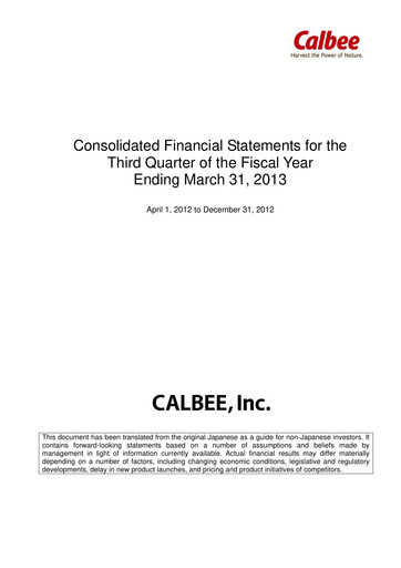 Miniature Calbee, Inc. Rapport trimestriel 2013-q3