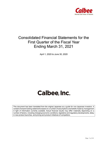 Miniature Calbee, Inc. Rapport trimestriel 2021-q1