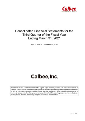 Miniature Calbee, Inc. Rapport trimestriel 2021-q3
